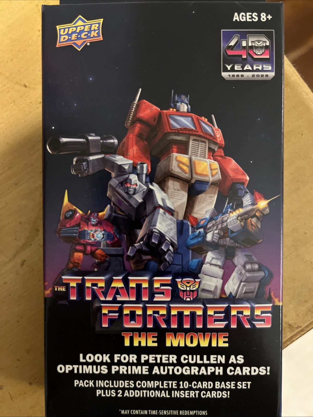 2026 Upper Deck Transformers The Movie 40th Anniversary Special Edition Pack