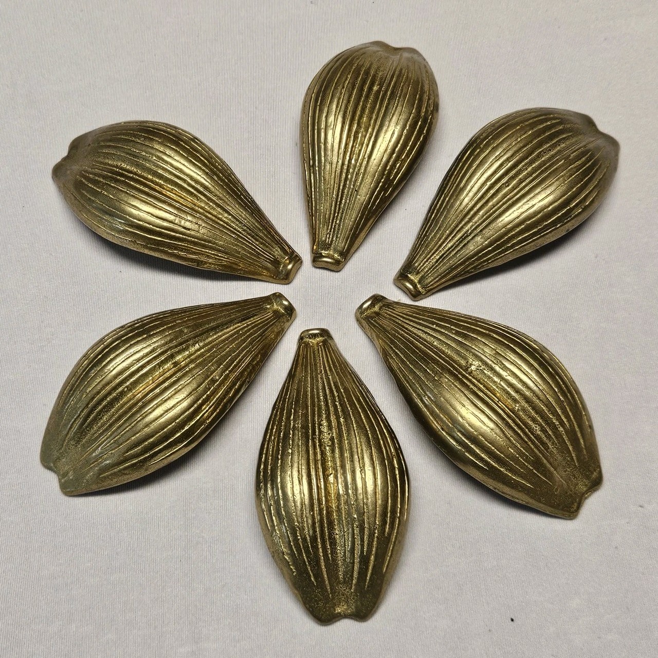 Vintage MCM Brass Lotus Flower Ashtray Replacement Petals Lot Of 6