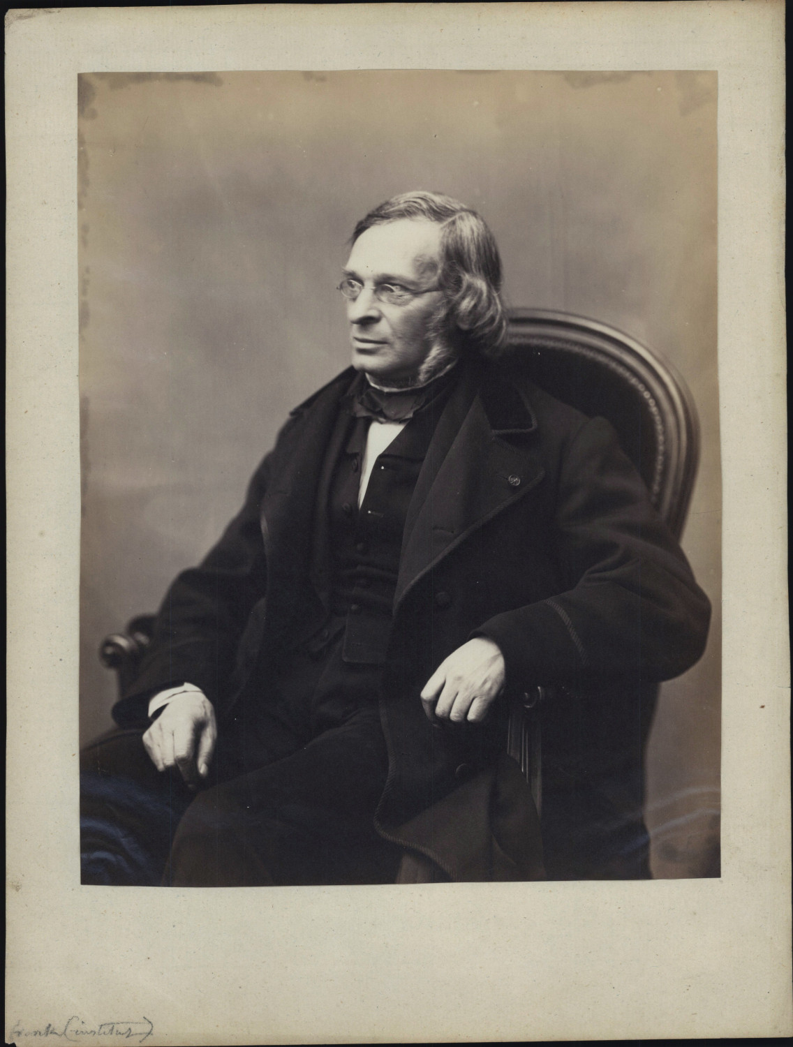 Adolphe Franck, philosopher vintage print. Circa 1855 25x20 Salt Paper 