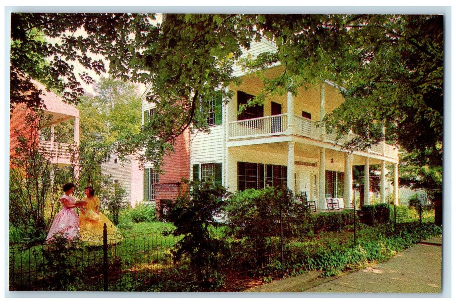 c1950\'s Gage Home House With 2 Ladies Ground Port Gibson Mississippi MS Postcard