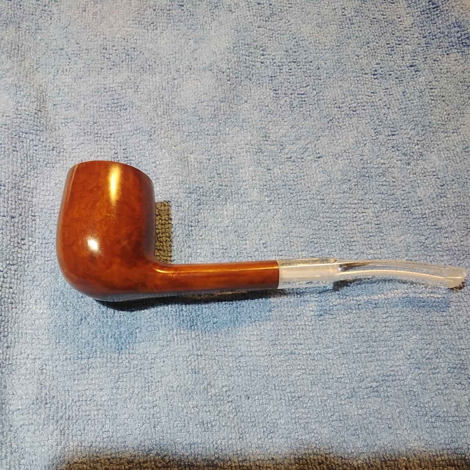BRIAR Made in France 45+ years old unsmoked Billiard  Acrylic Step Saddle Stem. 