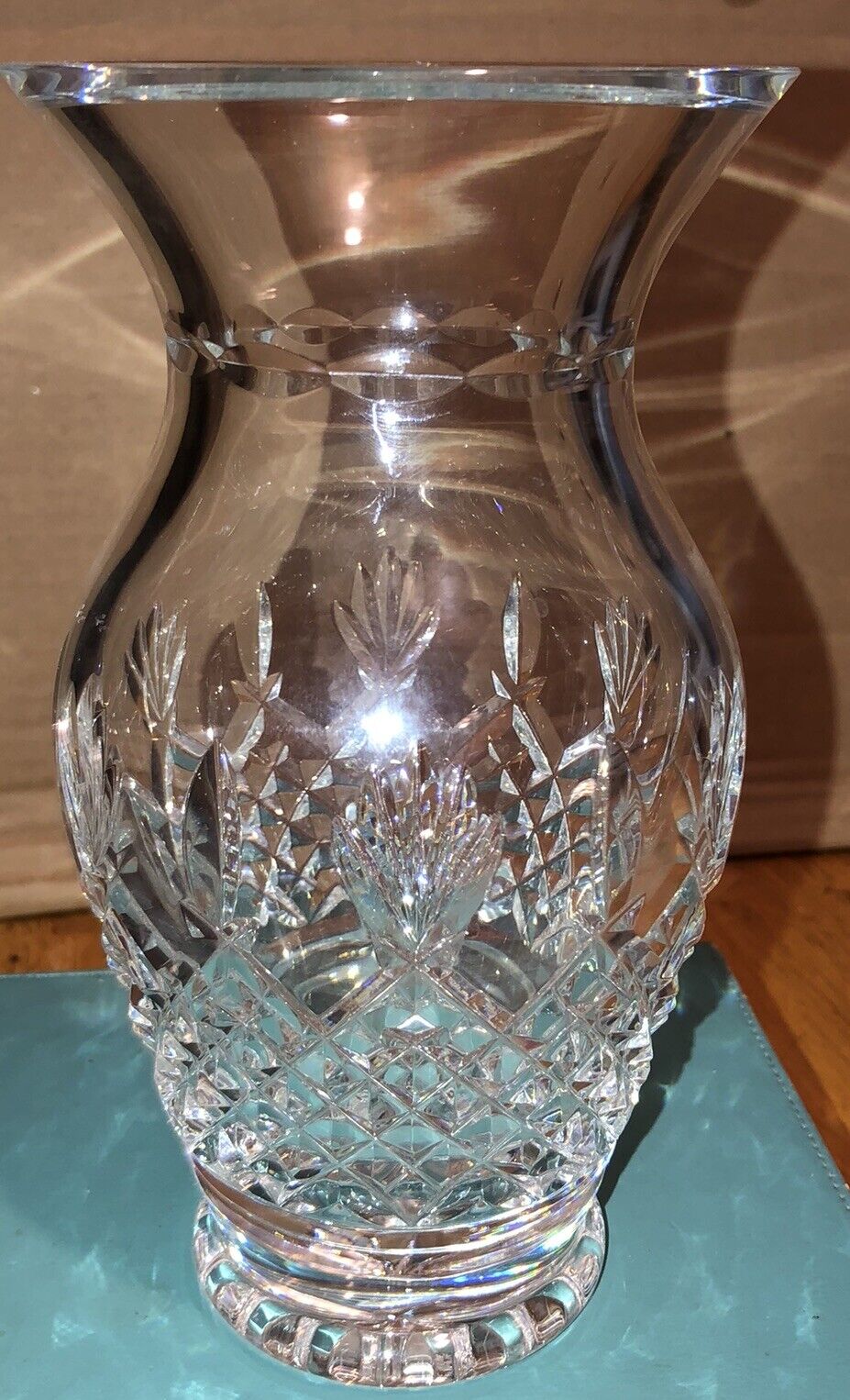 Waterford Cut Crystal Flower Vase: MINT Lismore 8” Tall