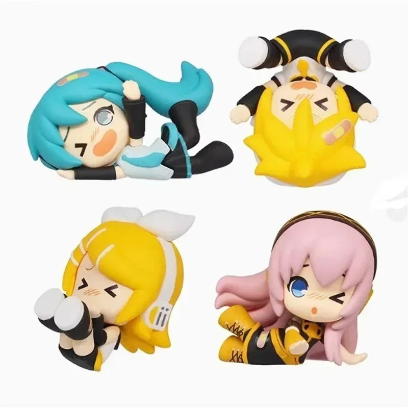 4Pcs Hatsune Miku Kagamine Rin Len Megurine Luka PVC Anime Figure Set Toy 2026
