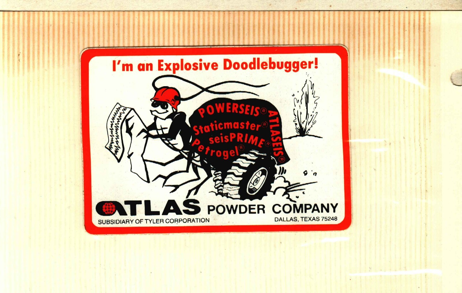 Rare old Atlas Doodlebugger Blasting Coal Mining Stickers # 1038