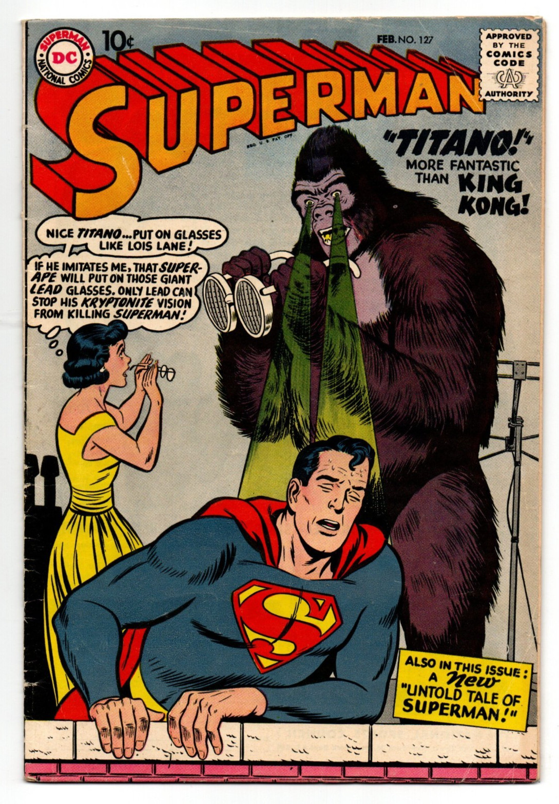 Superman #127 VG/FN 5.0 Key 1st App. Titano DC Silver Age **BARGAIN BIN SALE
