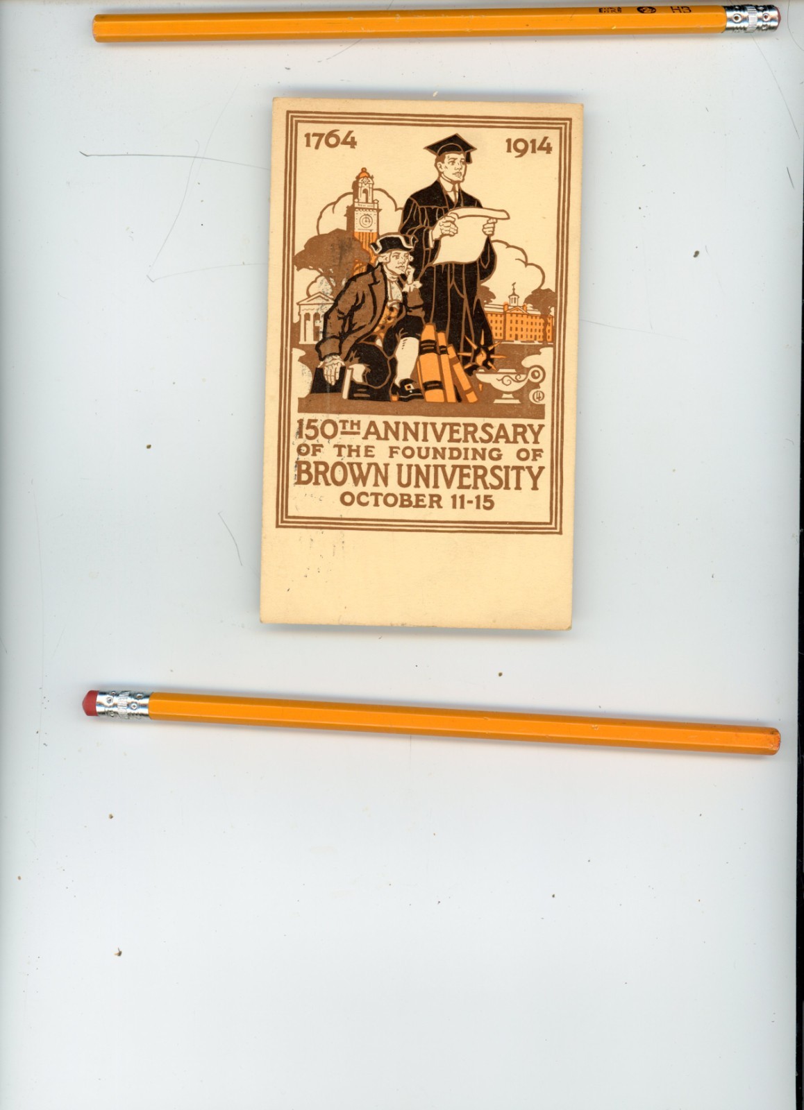 1914 Brown University 150th Anniversary of founding poster-art postcard