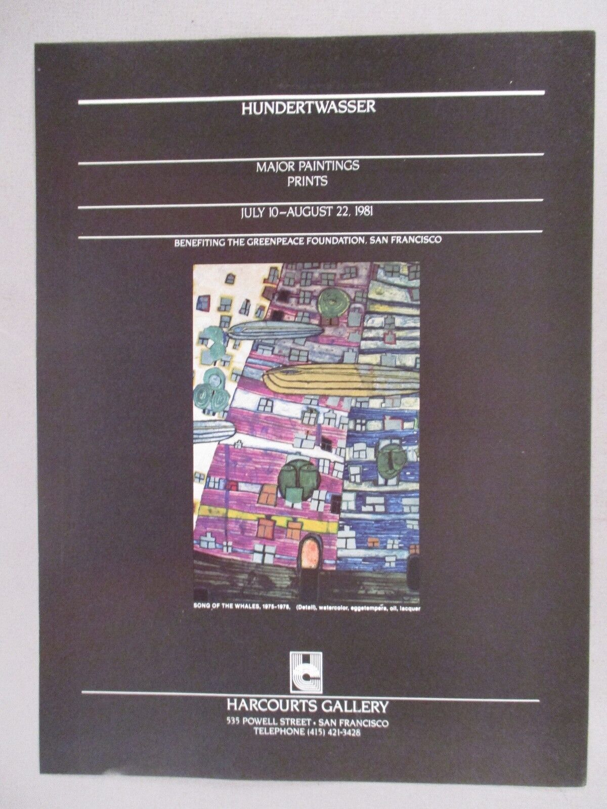Friedensreich Hundertwasser Art Gallery Exhibit PRINT AD - 1981