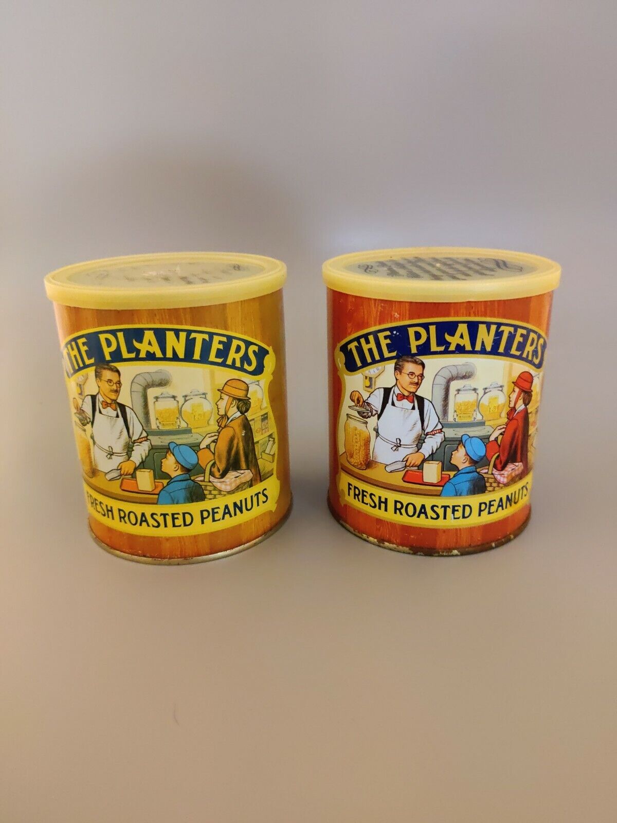 Vintage 1982 Advertising Lot of Two Planters Peanuts Limited Ed. Nostalgia Cans
