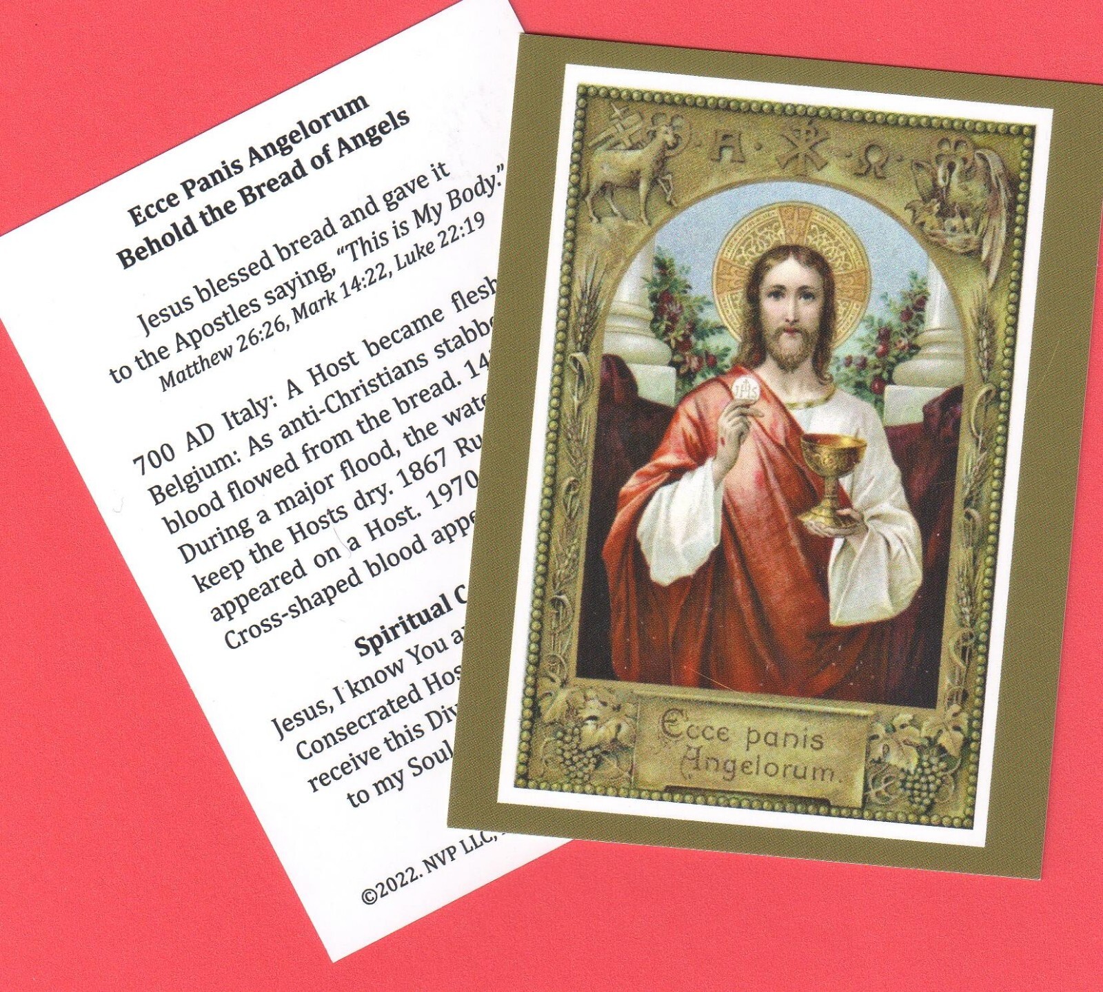 Spiritual Communion Catholic Eucharist Mass Prayer Card Jesus Host Homebound