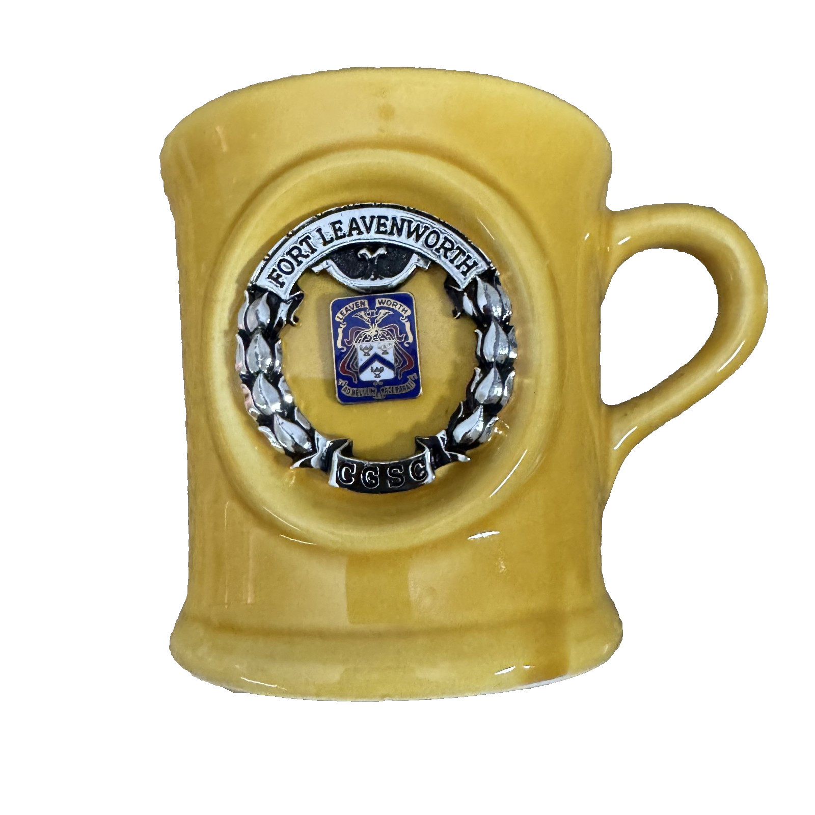 Vtg Fort Leavenworth Military Stein Mug CGSC Unit Crest Jostens Lindor 70s- 80s