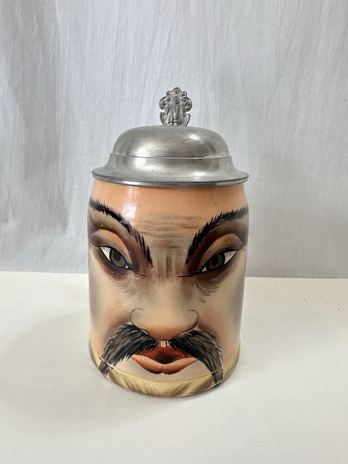 Antique German Boxer Rebellion Character Beer Stein Taku Forts 1900
