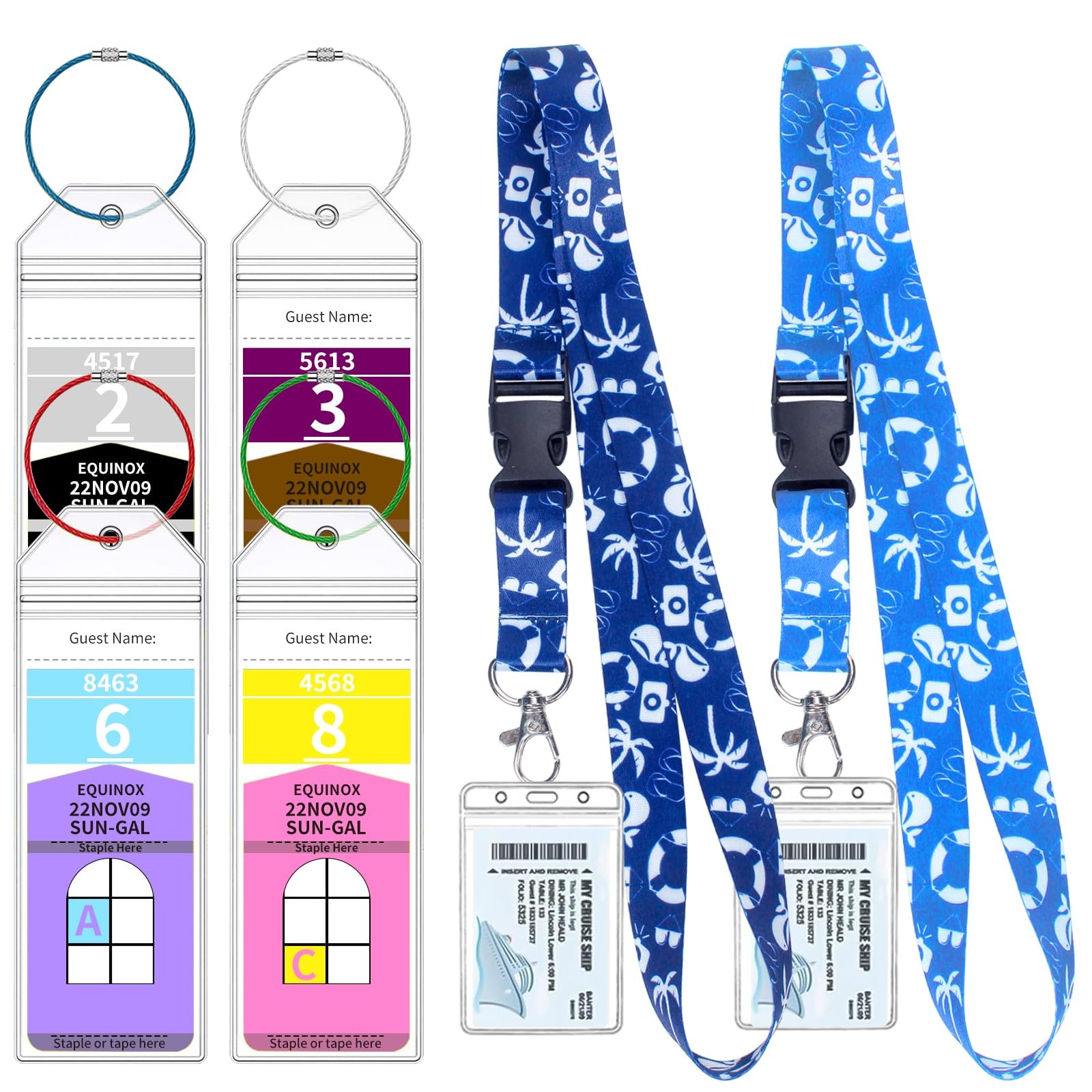 4 Royal Caribbean & Celebrity Cruise 2.5 x 7.4 IN, 2 Lanyard + 4 Holders 4 Royal Caribbean & Celebrity Cruise 2.5 x 7.4 IN, 2 Lanyard + 4 Holders