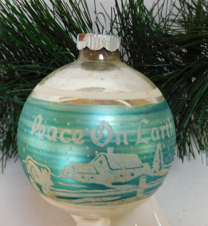 VINTAGE SHINY BRITE CHRISTMAS ORNAMENT  MAILBOX   HOUSE W/   \