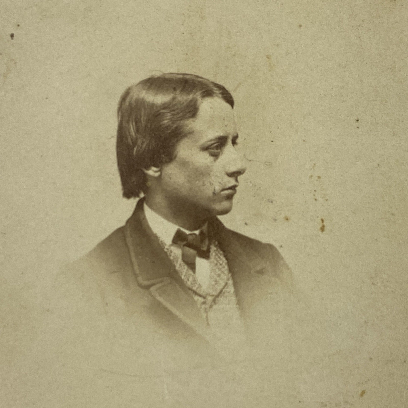 Antique CDV Frederick Guion Ireland SIGNED 1868 Harvard Graduate Poet New York