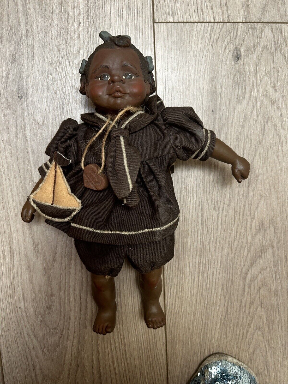 Vintage Black Doll RARE New Sarah\'s Attic  Hand Made Sassafras Numbered