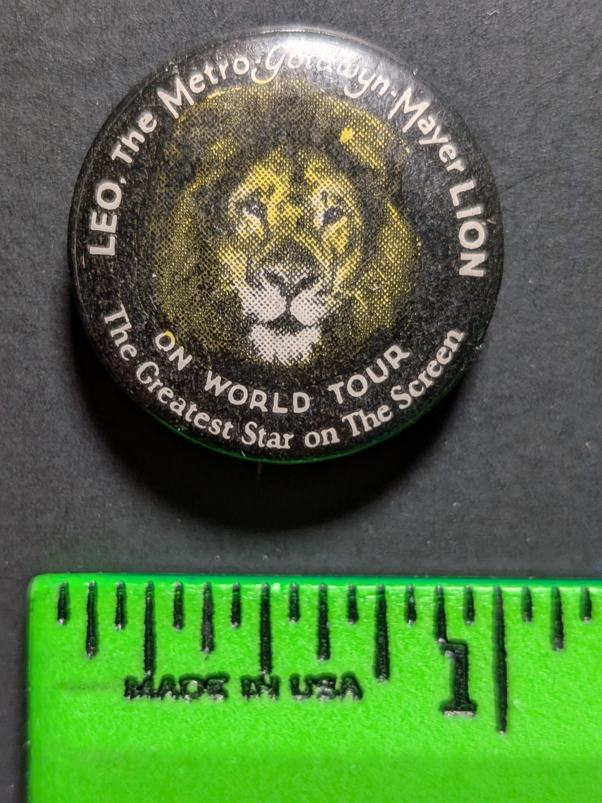 Vintage Goldwyn Mayer Lion Hollywood Movie Icon Pinback Pin