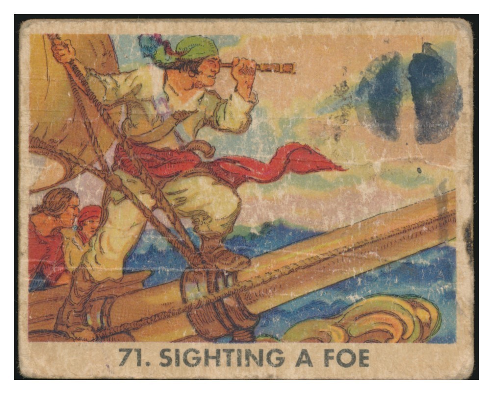 1933 Pirate's Picture Bubble Gum #72     Sighting A Foe