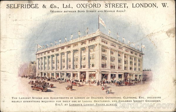 London, England Selfridge & Co., Ltd. 1909 United Kingdom Antique Postcard
