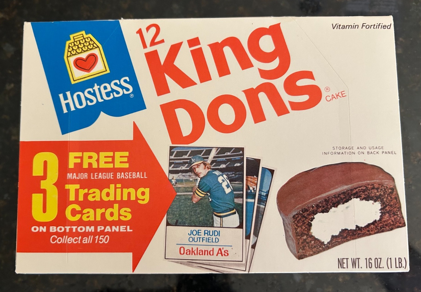 1975 Vintage Unused Hostess King Dons Box Empty Near Mint Baseball cards intact