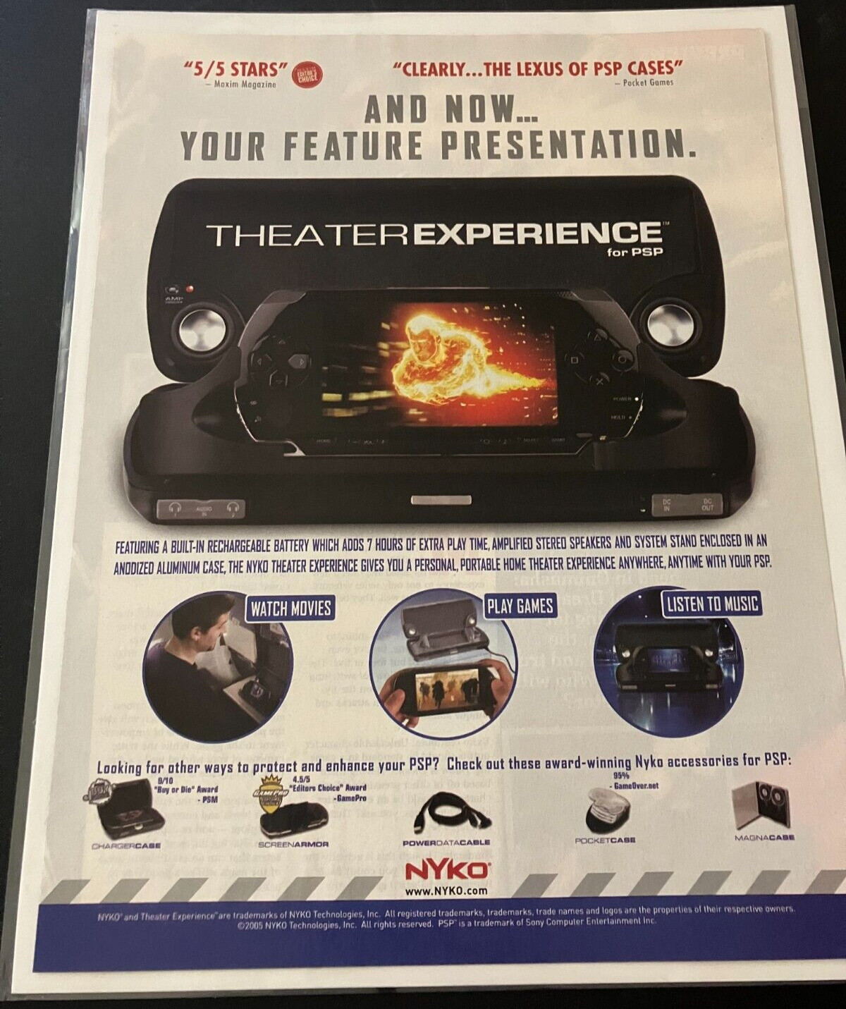Nyko PlayStation Portable Accessories - Gaming Print Ad / Poster / Wall Art MINT