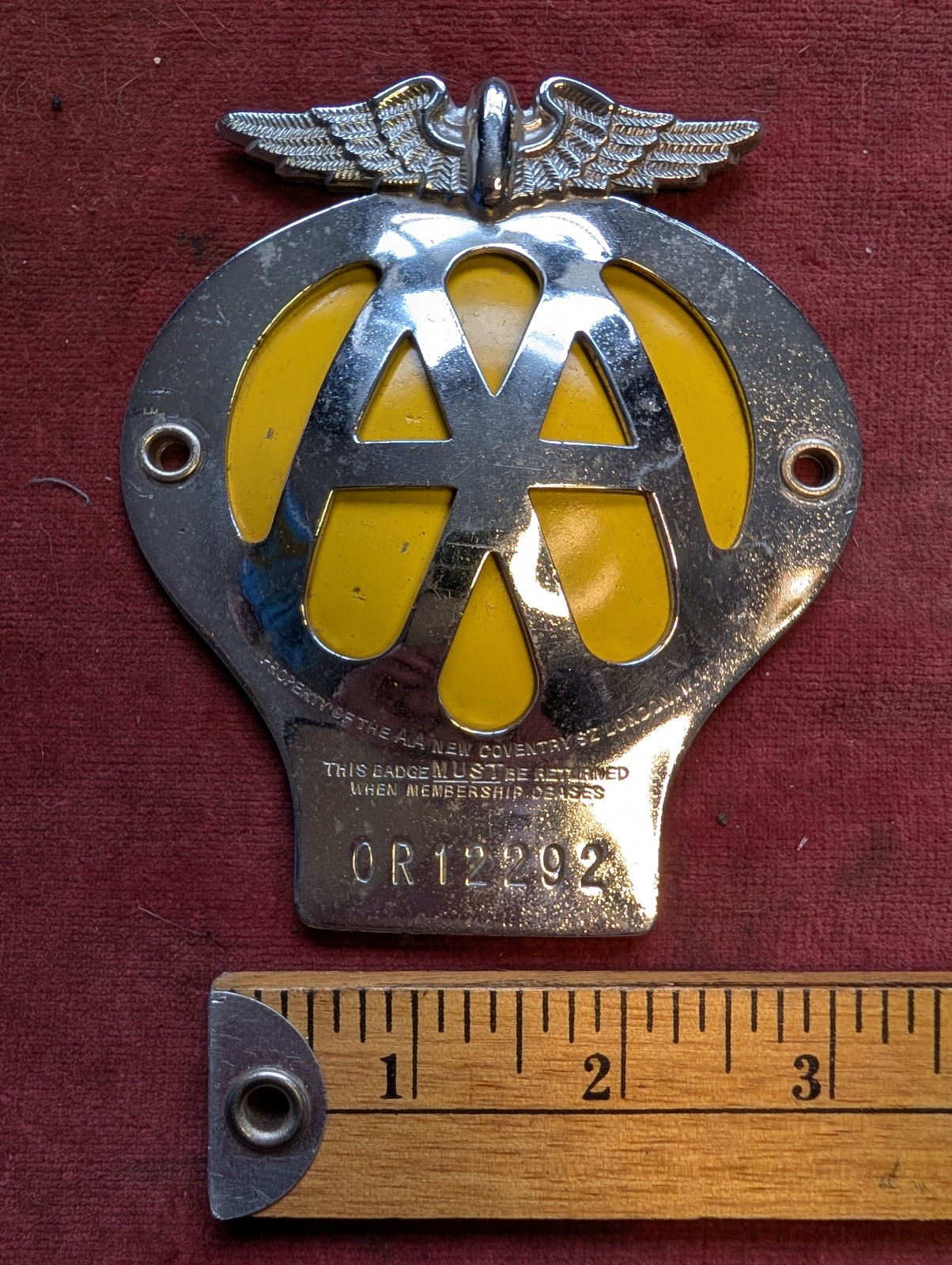 Vintage AA 0R12292 Badge (H)