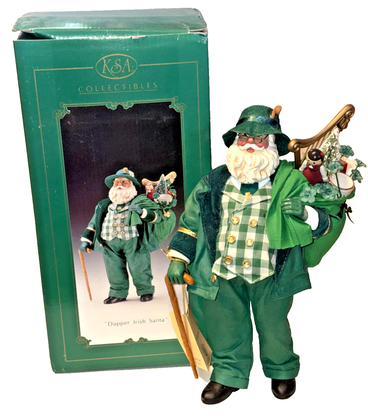 Kurt Adler KSA Collectibles Fabriche Santa Christmas DAPPER SANTA Irish Figurine