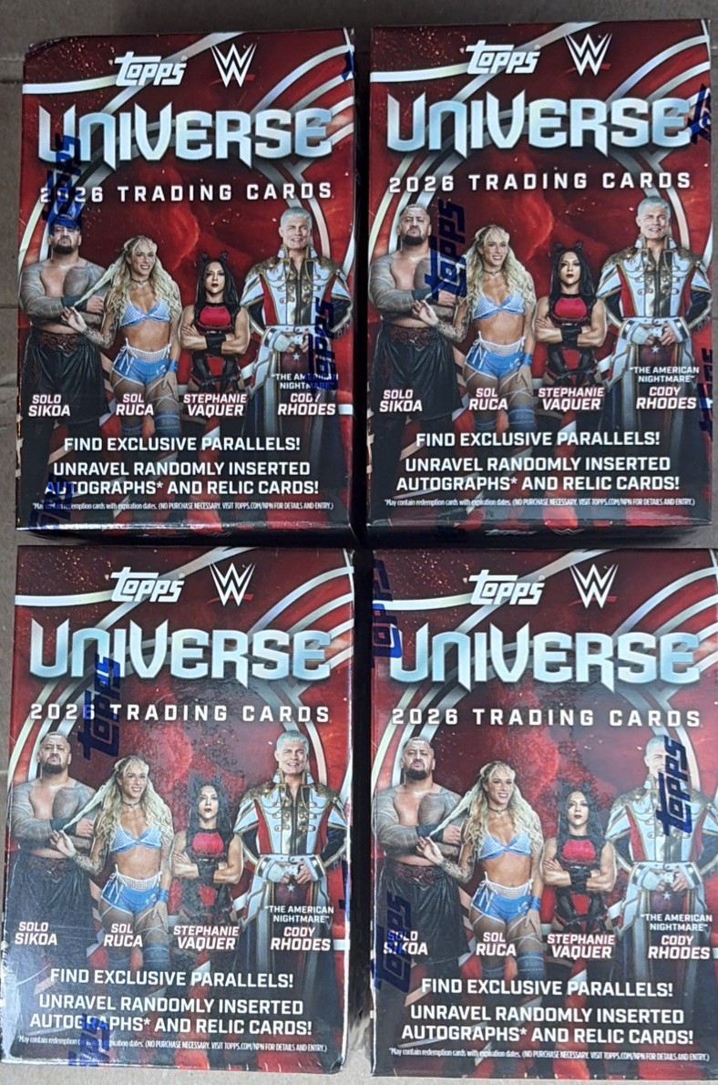 2026 Topps WWE Universe Trading Cards (4) Blaster Boxes BRAND NEW FACTORY SEALED