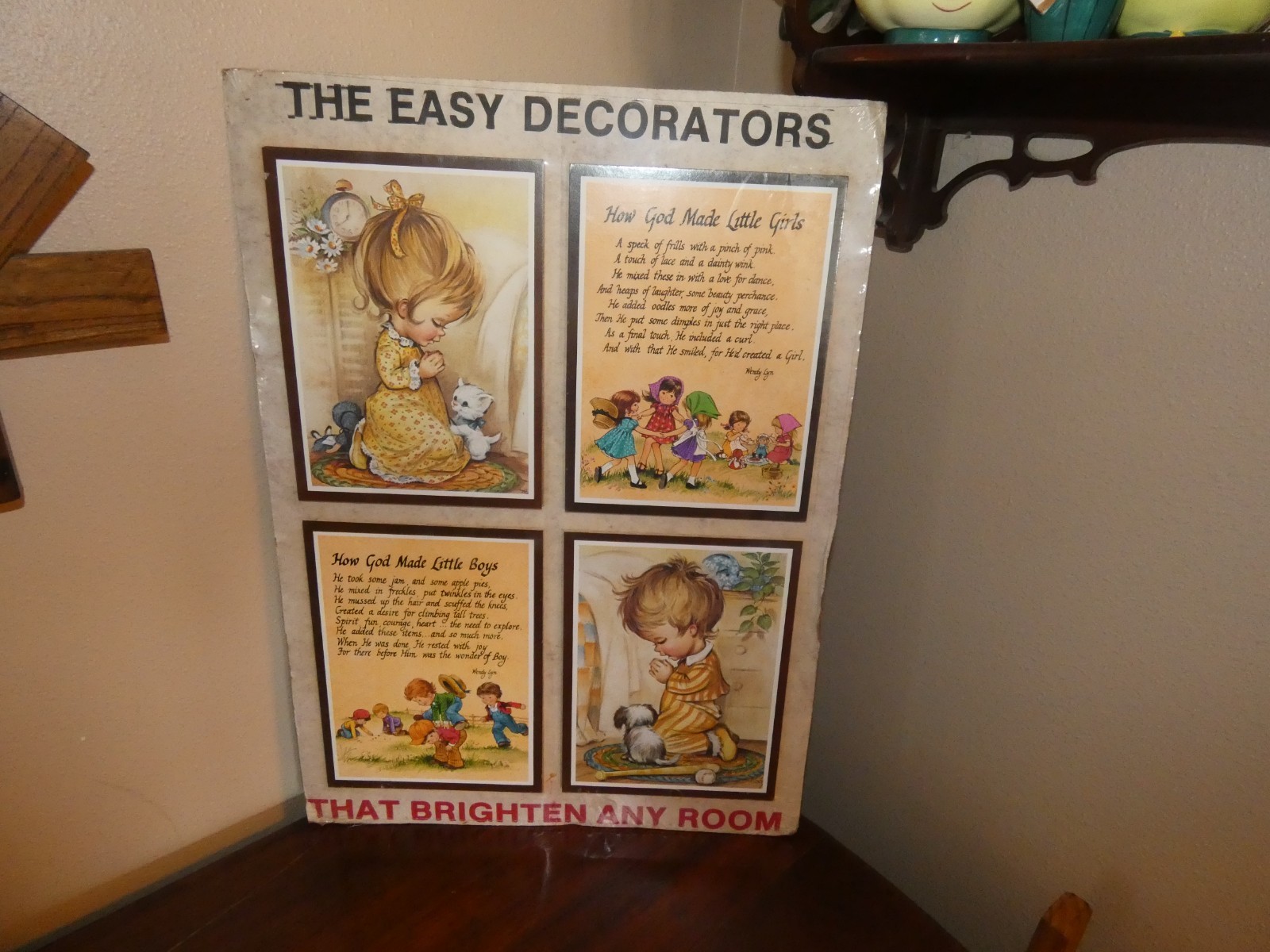 Soroka Wall Hanging Plaques Set Original Package Vintage How God Made Girl Boy