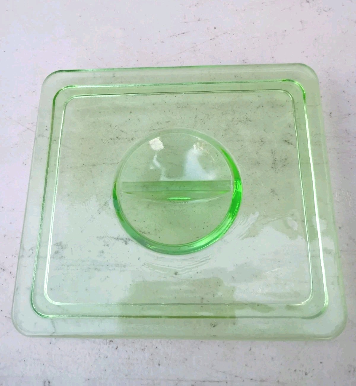 Vintage Uranium Green Glass Replacement Lid 5\