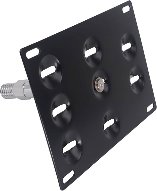 HiSport Front Bumper Tow Hook License Plate Mounting Bracket Adapter Kit