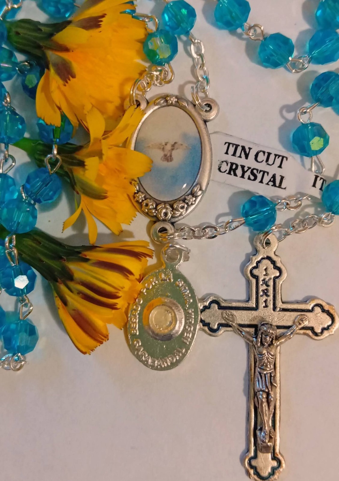 beautiful rosary with free relic medal from Garabandal 6mm beads