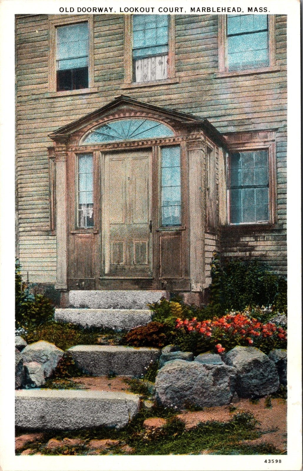 Marblehead MA-Massachusetts, Old Doorway, Lookout Court,  Vintage Postcard