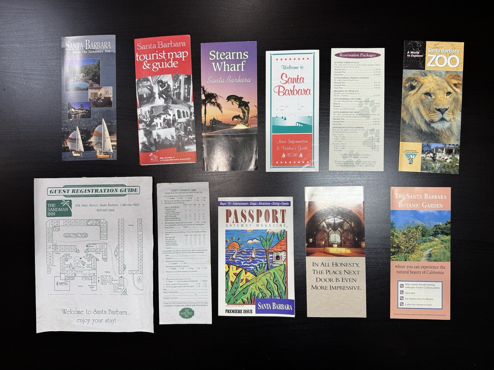 Vintage 1995-96 Santa Barbara Travel Ephemera Lot Maps Guides Premiere Issue