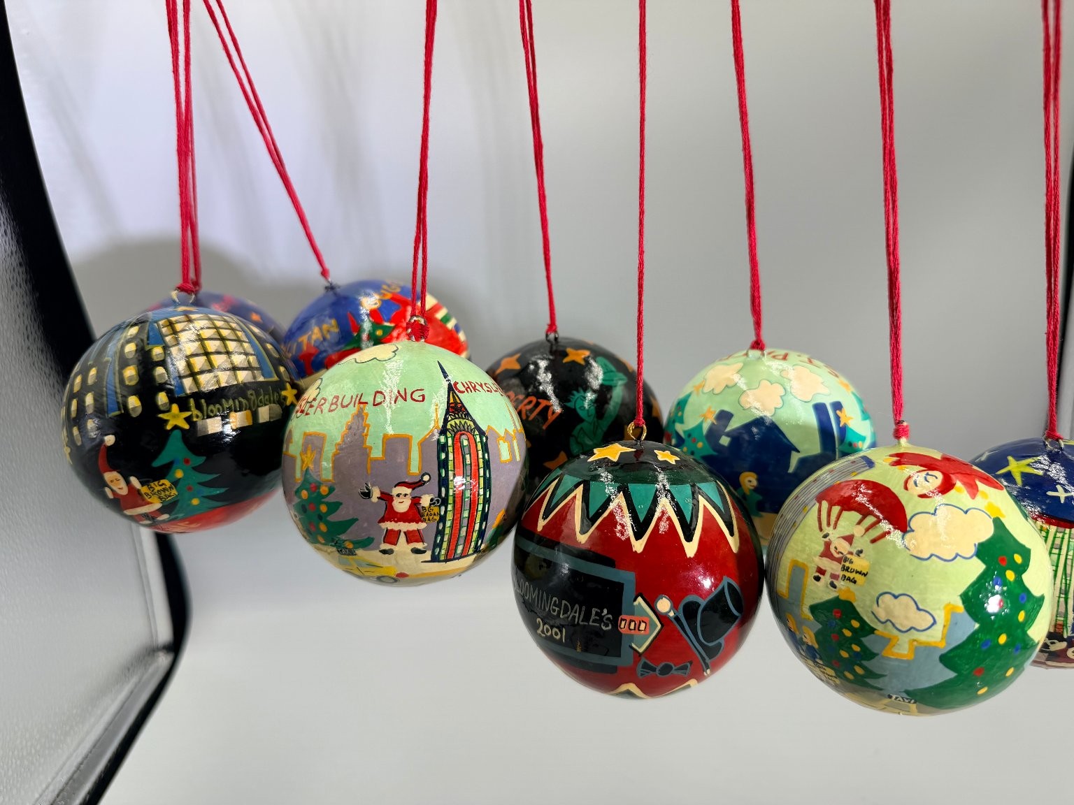 9 Artist Michael Storrings Hand Painted Bloomingdale's NYC Landmarks Ornaments