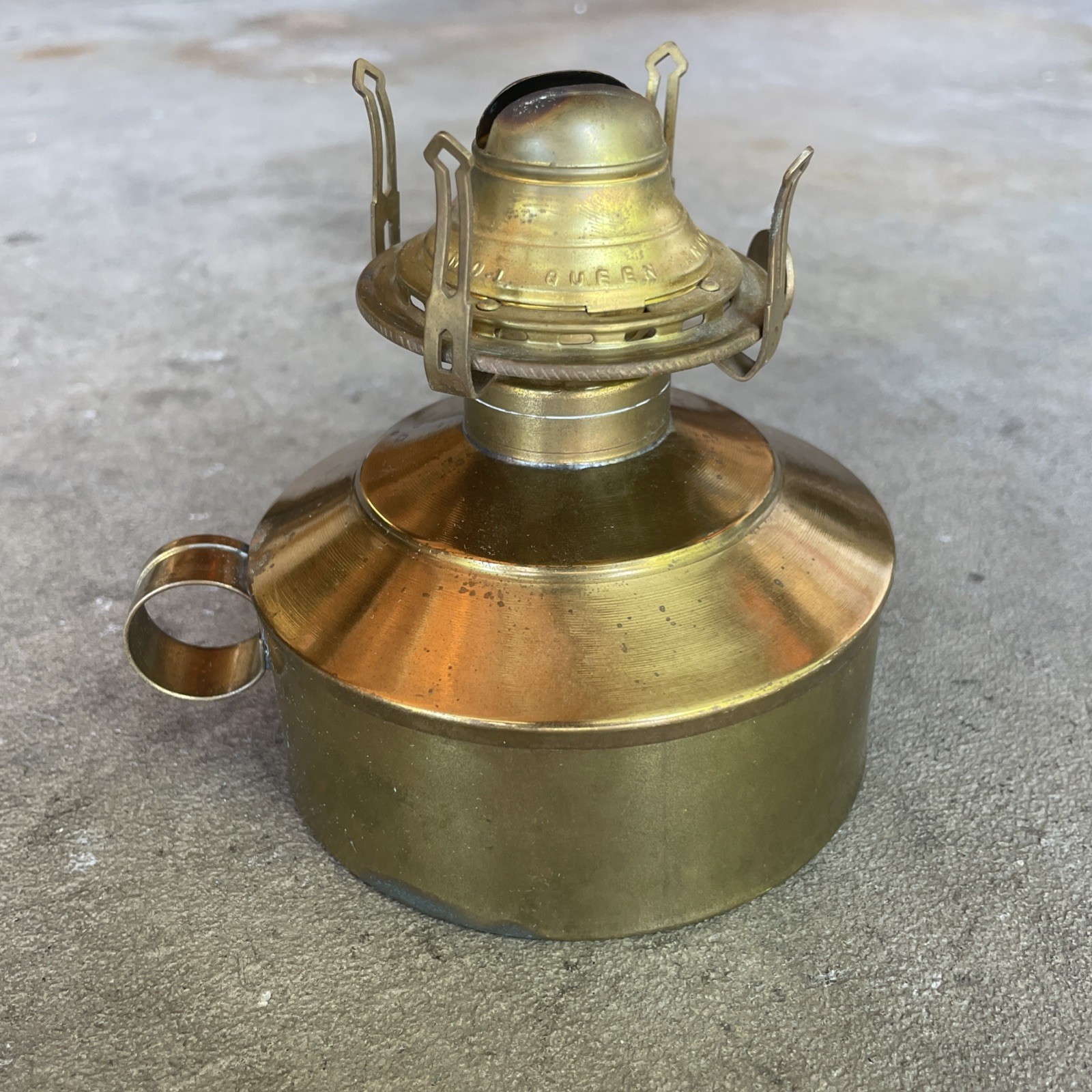 W T Kirkman Climax No 1 Brass Oil Lamp Lantern Queen Anne Burner USA