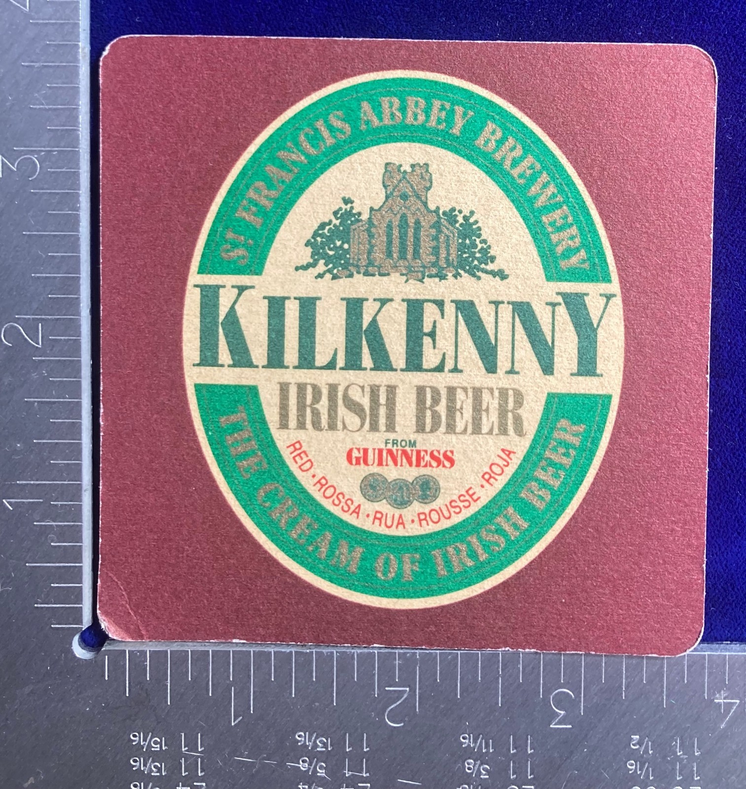 KILKENNY IRISH BEER GUINNESS 3.5 INCH SQUARE BEER COASTER RARE