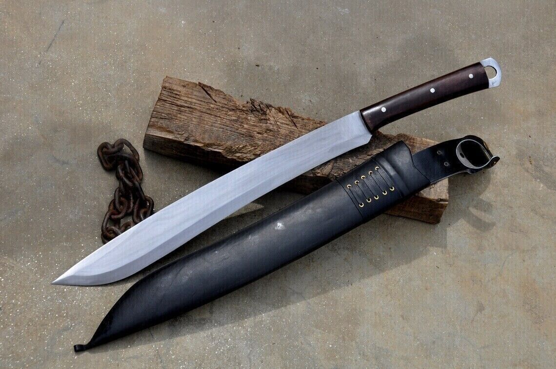 Custom Handcrafted High Carbon Steel Full Tang Survival Machete Sword W/ Sheath