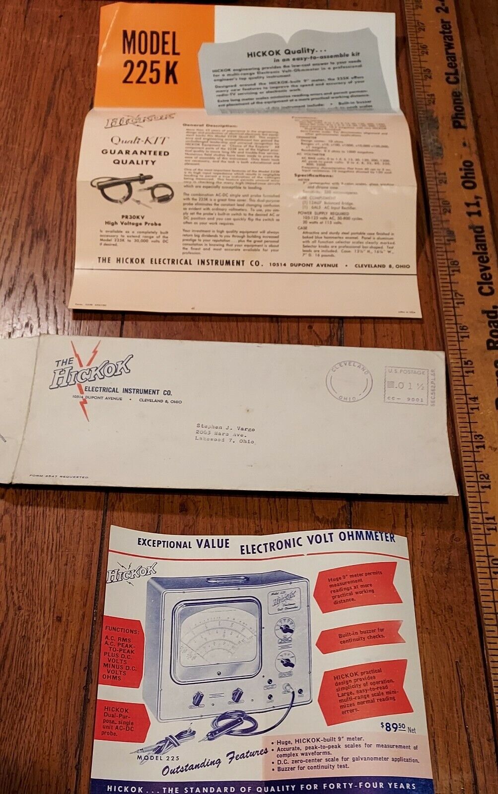 Hickok 225K VTVM Quali-Kit Vintage Advertising Sales Brochure Mailer