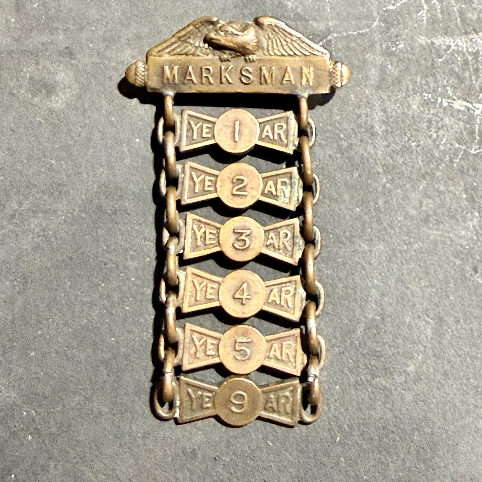 Antique 1880s New York National Guard Small Arms Practice Marksman Ladder Badge