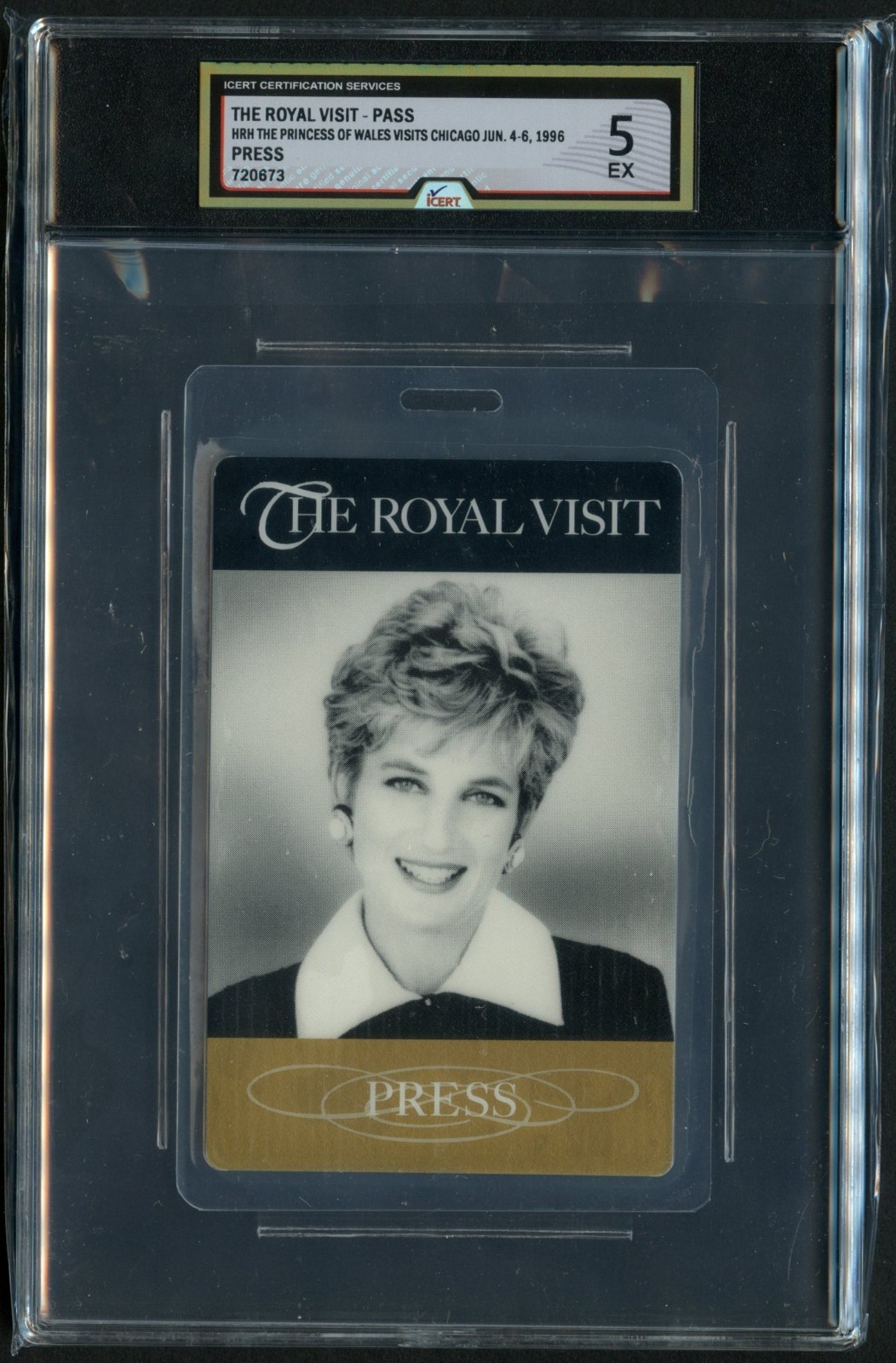 The Royal Visit Princess Diana Visits Chicago June 1996 Press Pass Grade 5 iCERT