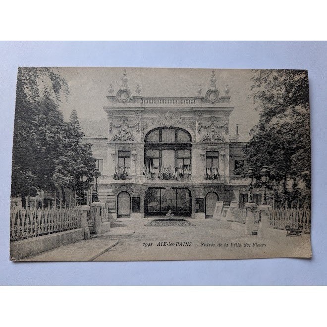 Vintage AIX-les-BAINS Entree de la Villa des Fleurs RPPC Postcard France Antique