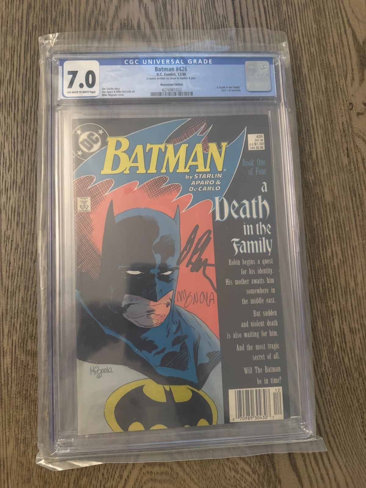 Batman #426 (1988)  - 7.0 WHITE -  Signed