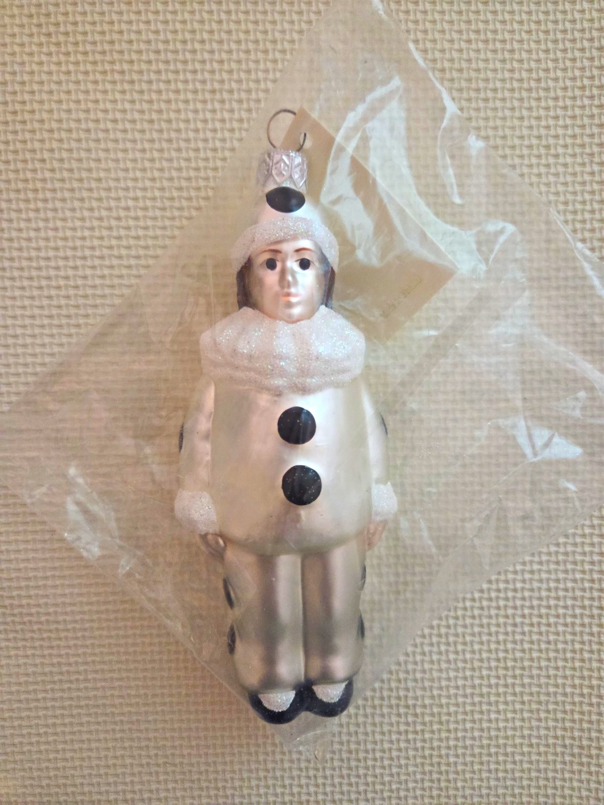 Vintage 1996 Patricia Breen Pierrot Boy Glass Christmas Ornament 9621 NWT Sealed