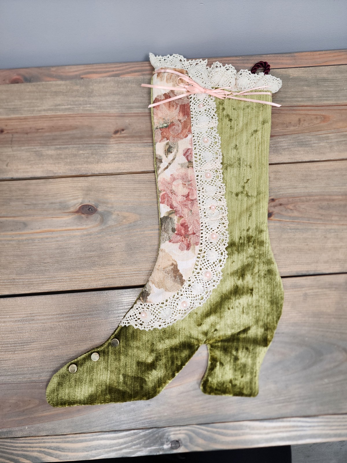Victorian Shoe Boot High Heel Shoe  CHRISTMAS STOCKING HOLIDAY Victorian Style