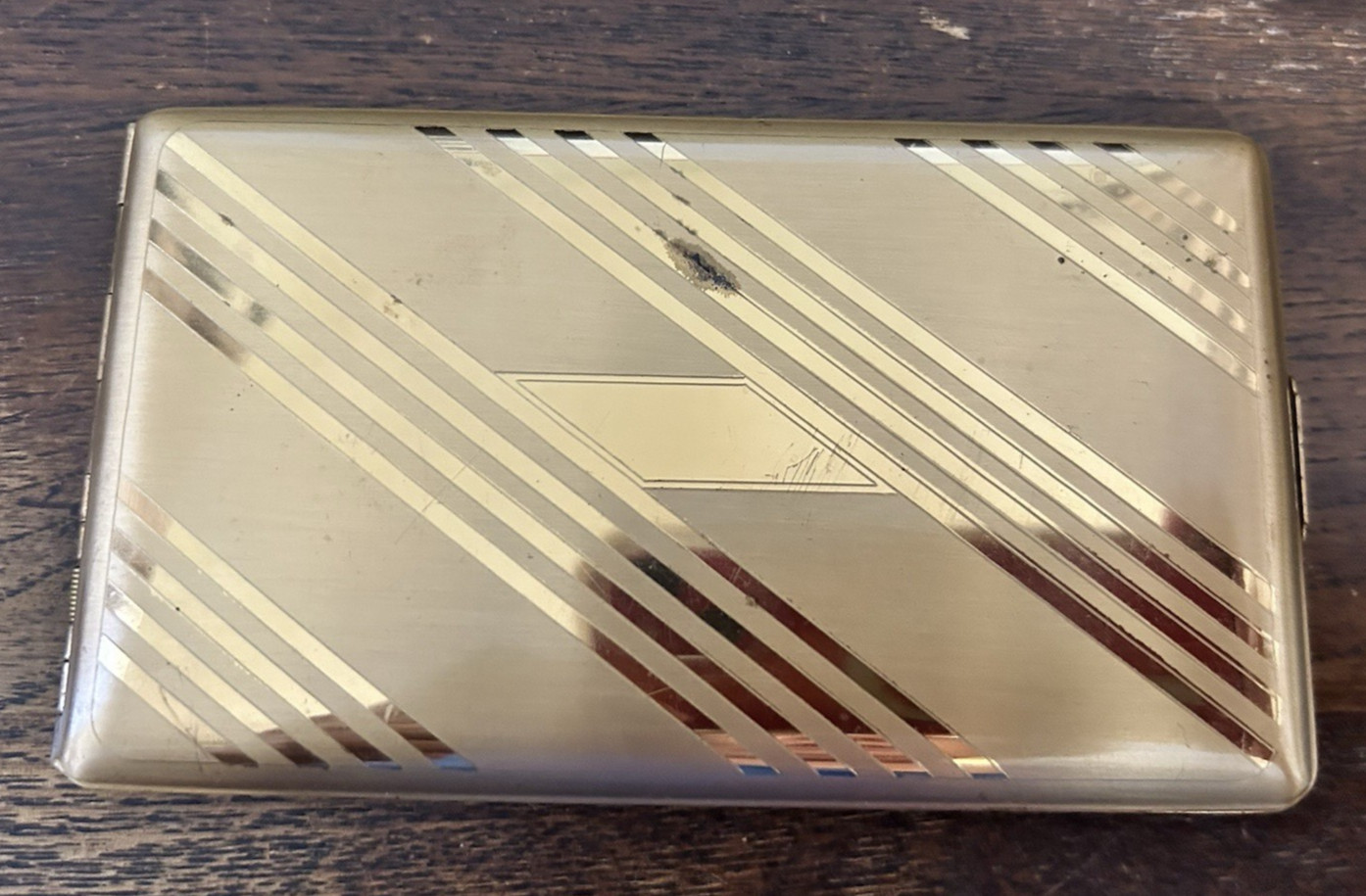 Vintage Elgin American ART DECO Goldtone Cigarette Case Compact Vintage Elgin American ART DECO Goldtone Cigarette Case Compact