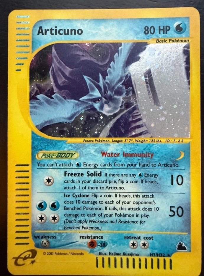 Articuno Skyridge - H3/H32 - NEAR MINT - Holo Pokemon 2003 Card