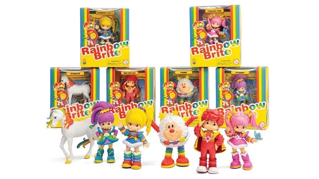 Complete Set of 6 Rainbow Brite 40th Anniversary Toy Figures