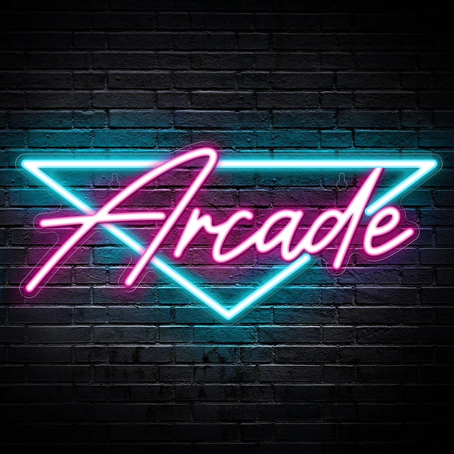 Arcade Neon Sign, LED Arcade Signs for Arcade Room Decor | Retro Neon Sign for B