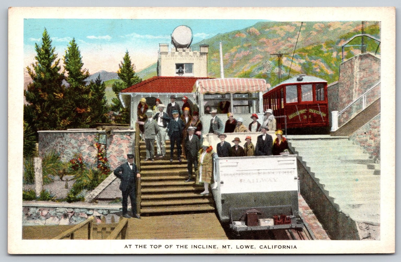 Echo Mountain House Mt Lowe Incline Railway California Postcard c1910s BB516