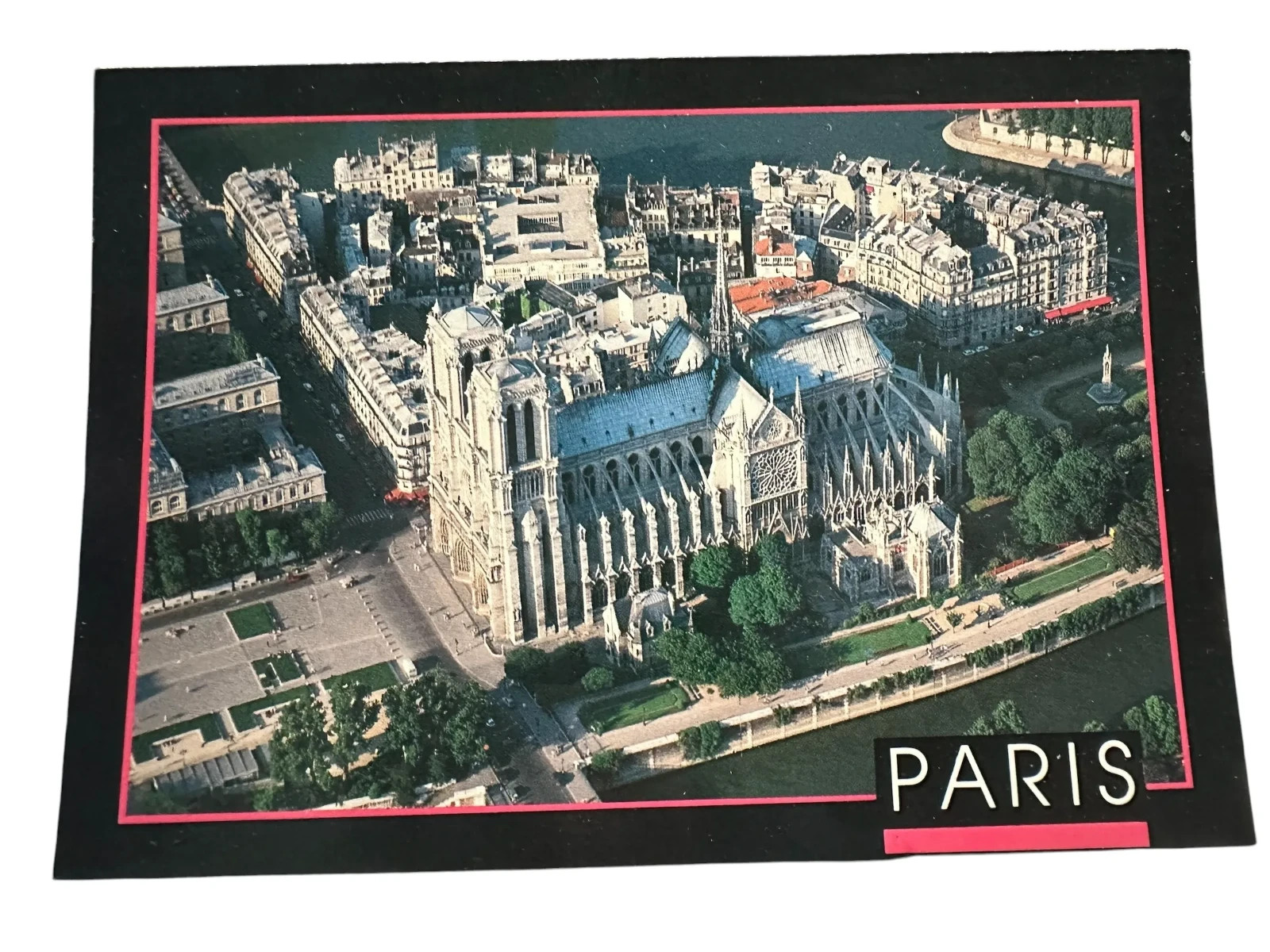 Postcard Paris France Aerial View Notre-Dame de Paris & Archbishop\'s Garden